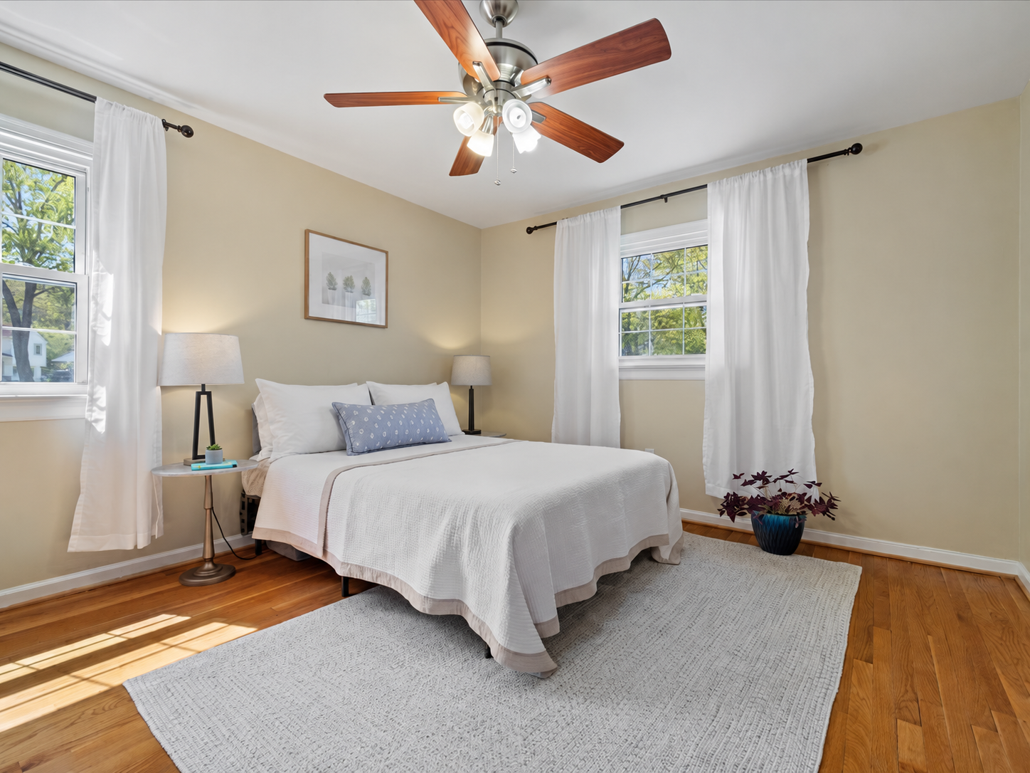 Bedroom after preparation and professional photography